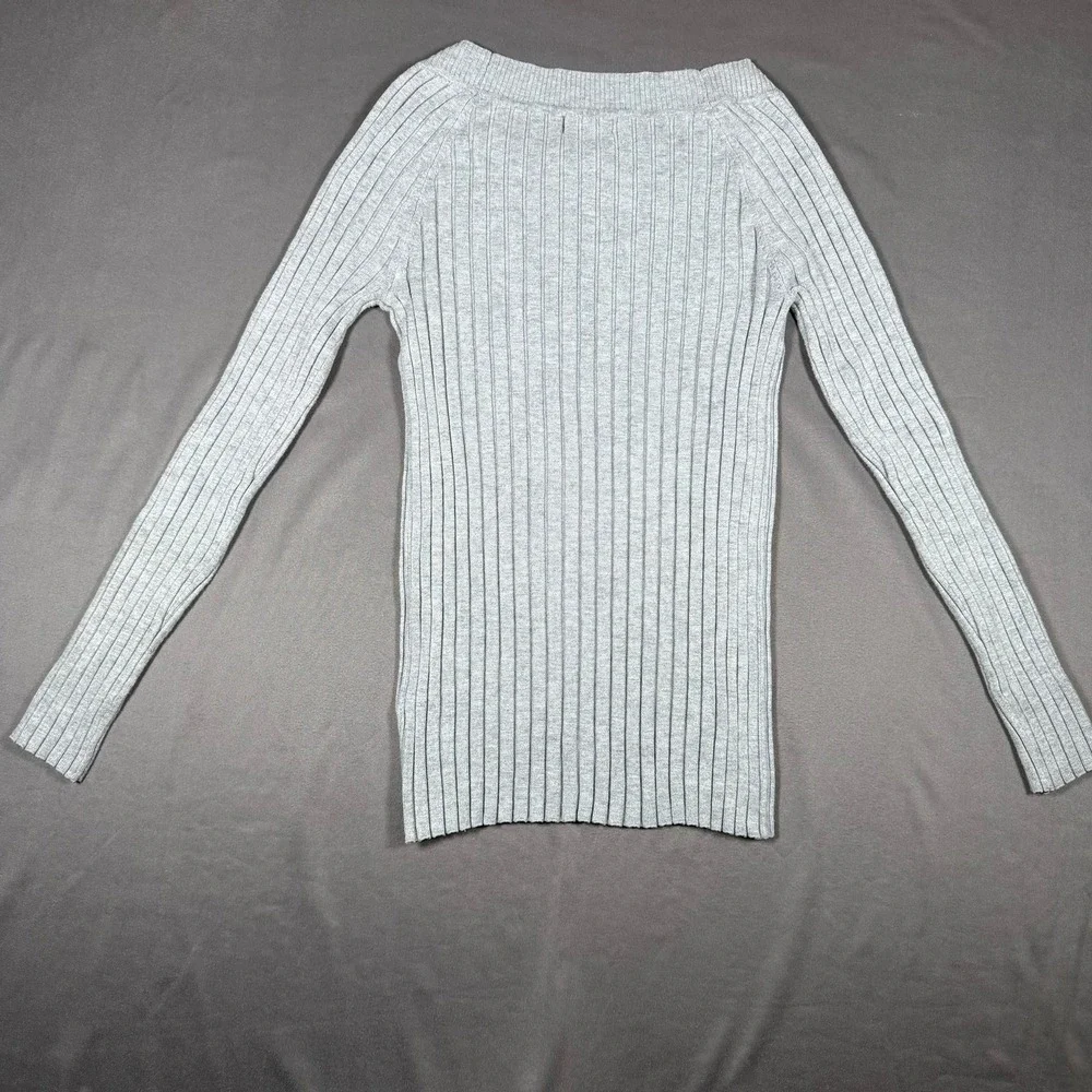 George Ribbed Knit Sweater Womens XS Light‎ Grey Heather Long Sleeve Casual Top